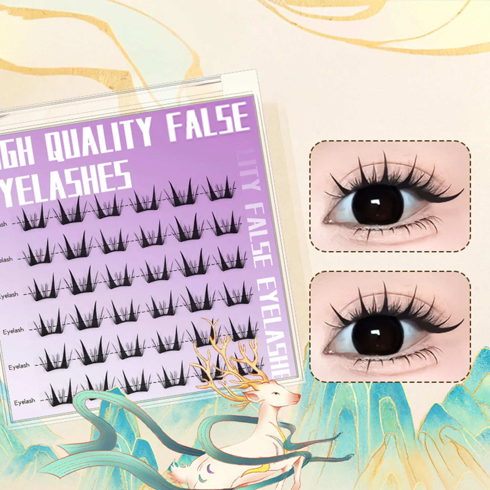 Faux Cils Cosplay Sans Colle – Clusters Effet Lifting | DIY Maquillage Naturel