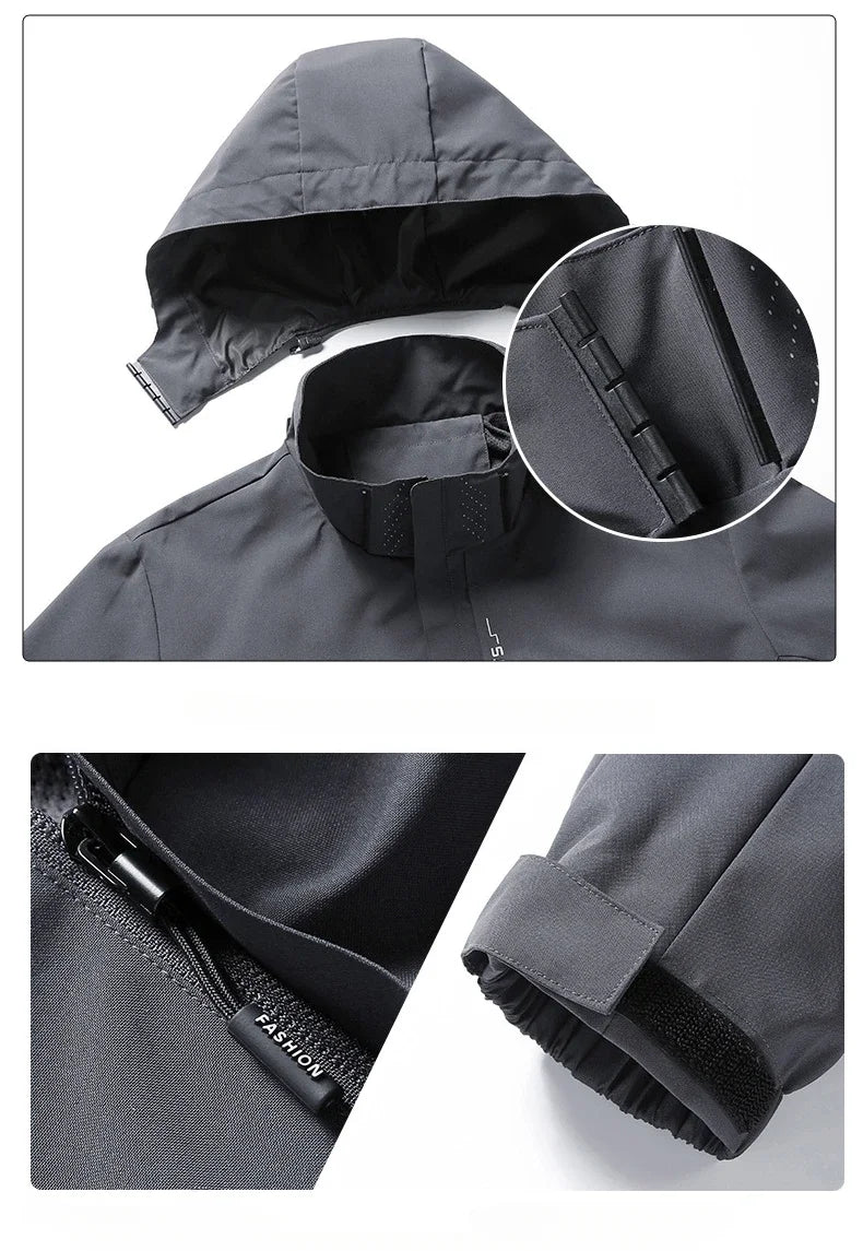 Veste Imperméable Homme Légère Capuche Outdoor Randonnée Coupe-Vent Anti-Pluie Escalade Trekking – Imperméable Sport Nature | Mode Homme Outdoor Premium