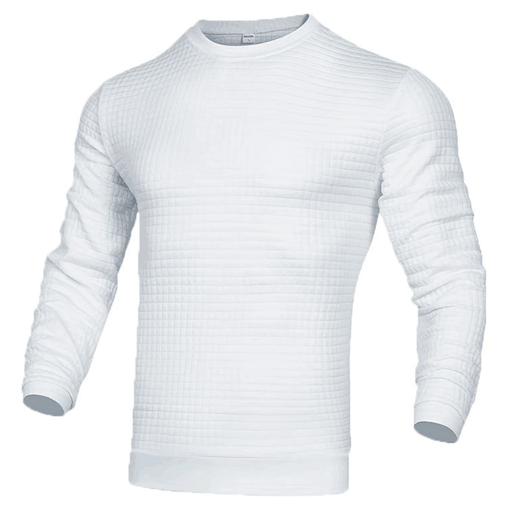 Hoodie Homme Col Rond Jacquard Carreaux Waffle Texture Fashion Casual Chaud Tendance Streetwear – Sweat À Capuche Motif Carreaux Premium | Mode Homme Streetwear Premium