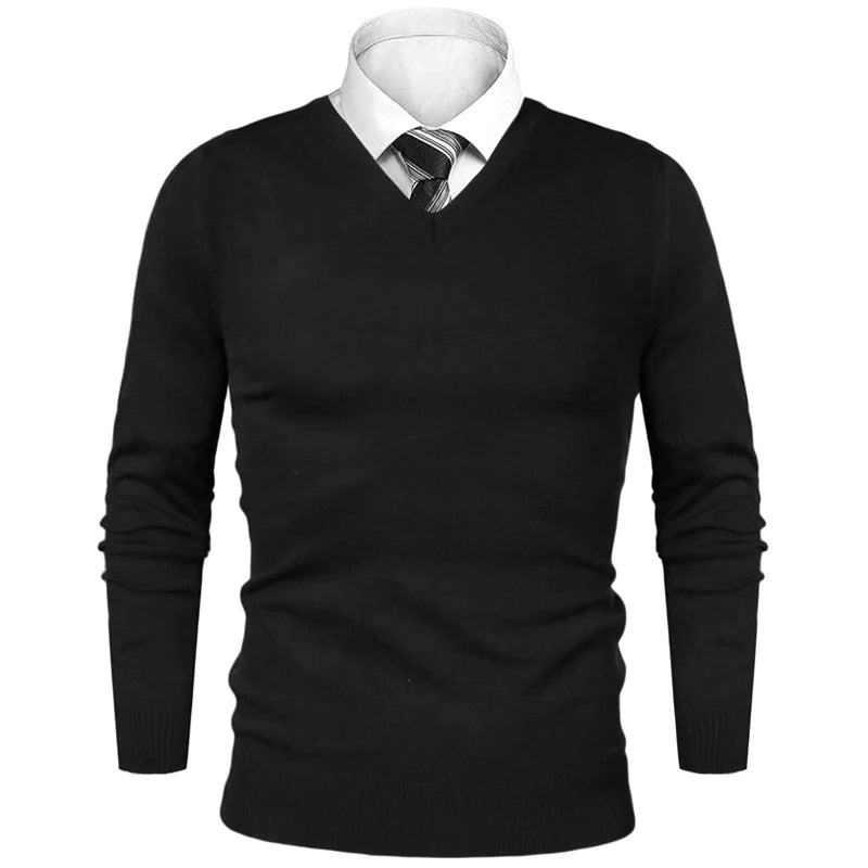 Pull Homme Business Casual Col V Motif Animal Tricot Léger Laine Luxe Outdoor Saison Froide – Sweater Élégant Tendance | Mode Homme Premium