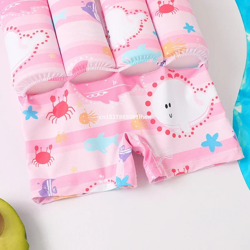 Maillot de Bain Flottant Enfant 1 Pièce – Combinaison Natation Cartoon Garçon Fille