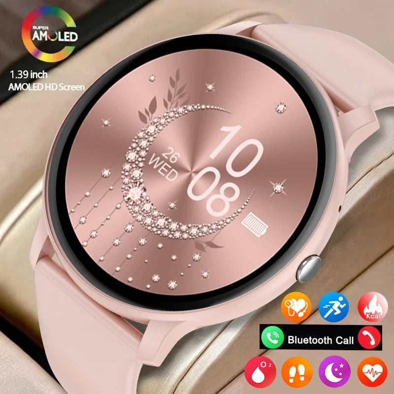 Unisex Smartwatch 1,39" Anrufe Nachrichten Sport Kalorien Wetter DIY Zifferblatt anpassbar Herren Damen Wasserdicht | Premium Multifunktions-Unisex-Smartwatch
