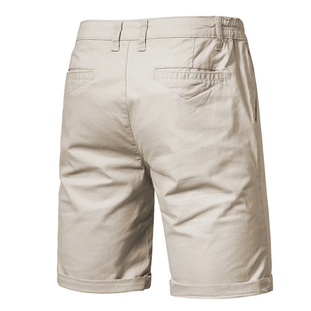Short Homme 100% Coton Couleur Unie Ceinture Élastique Casual Business Social Plage Été Haute Qualité 10 Coloris Disponibles – Short Premium Multifonction | Mode Homme Été Premium