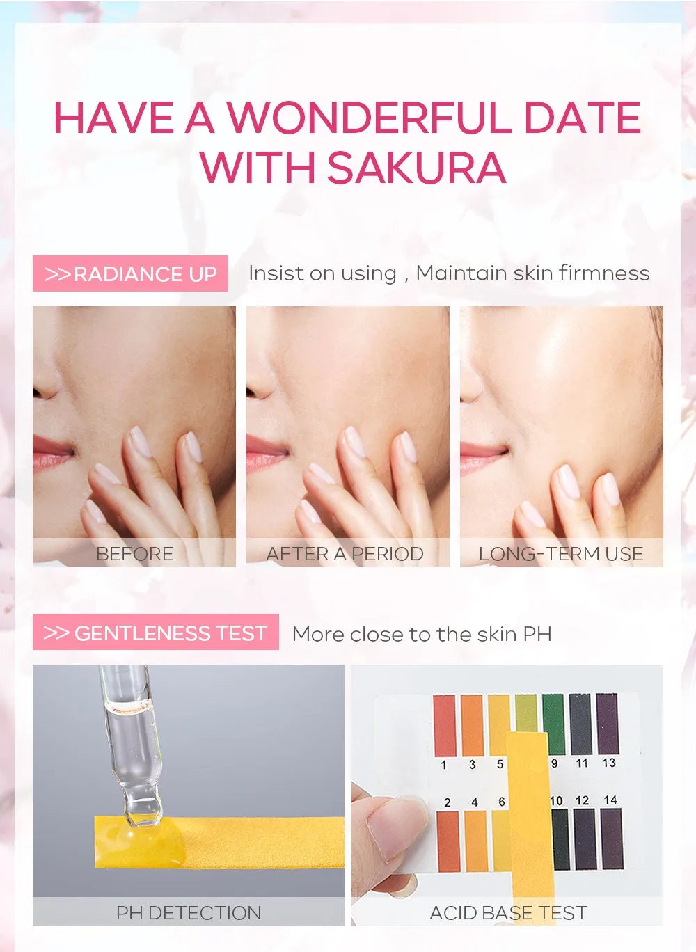 Essence Visage Sakura Laikou 17ml – Éclat Anti-Rides Hydratante Raffermissante Blanchissante