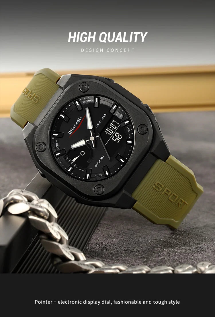 Montre Unisexe SKMEI Business Digital Quartz – Sport Étanche Multifonction Fashion