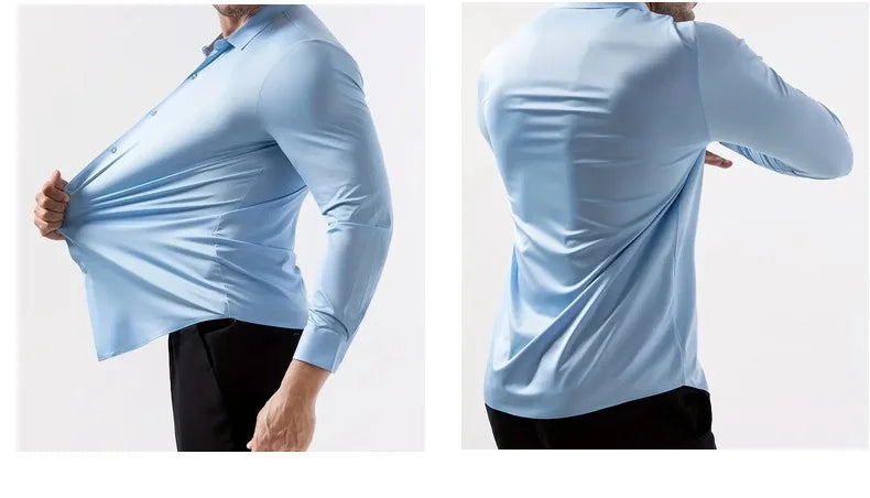 Chemise Habillée Homme Ultra-Stretch Manches Longues Anti-Froissé Douce Blanche Business Formel Élégante Confortable Intemporelle – Chemise Business Premium Ultra-Stretch Anti-Froissé Manches Longues Blanche | Mode Homme Business Formel Premium