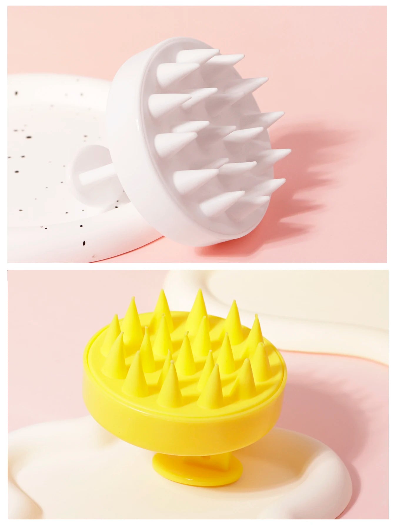 Brosse Massante Cuir Chevelu en Silicone - Anti-Pellicules & Croissance Capillaire