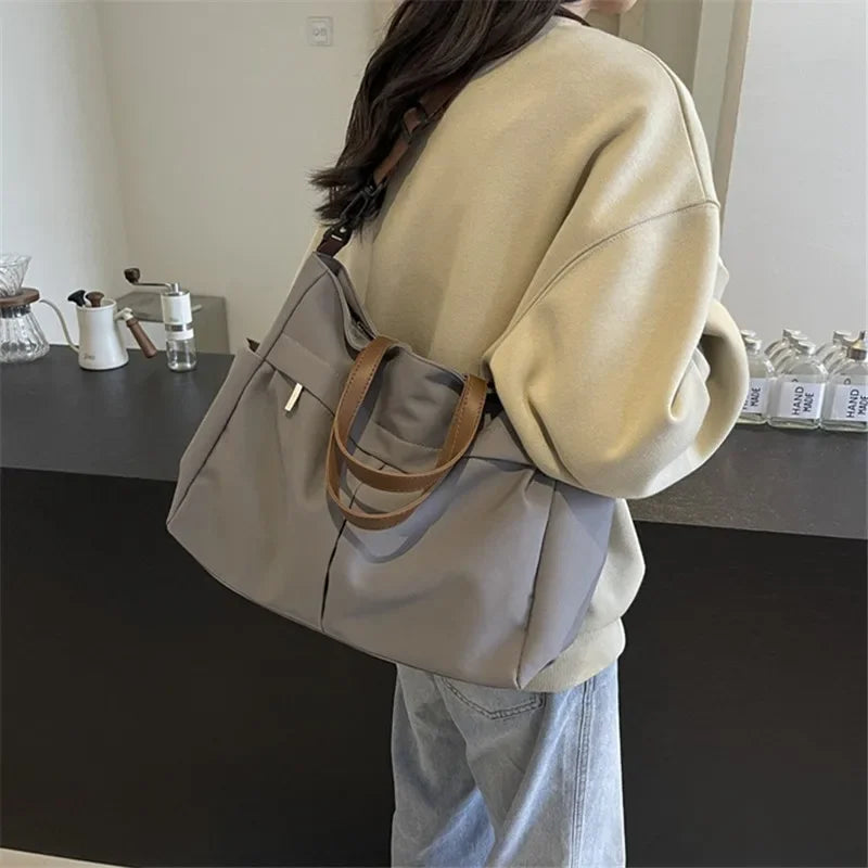 Grand Sac Cabas Nylon Femme – Tote Bag Stylish Bandoulière & Épaule | Voyage, Business, Fitness & Shopping | Léger & Résistant