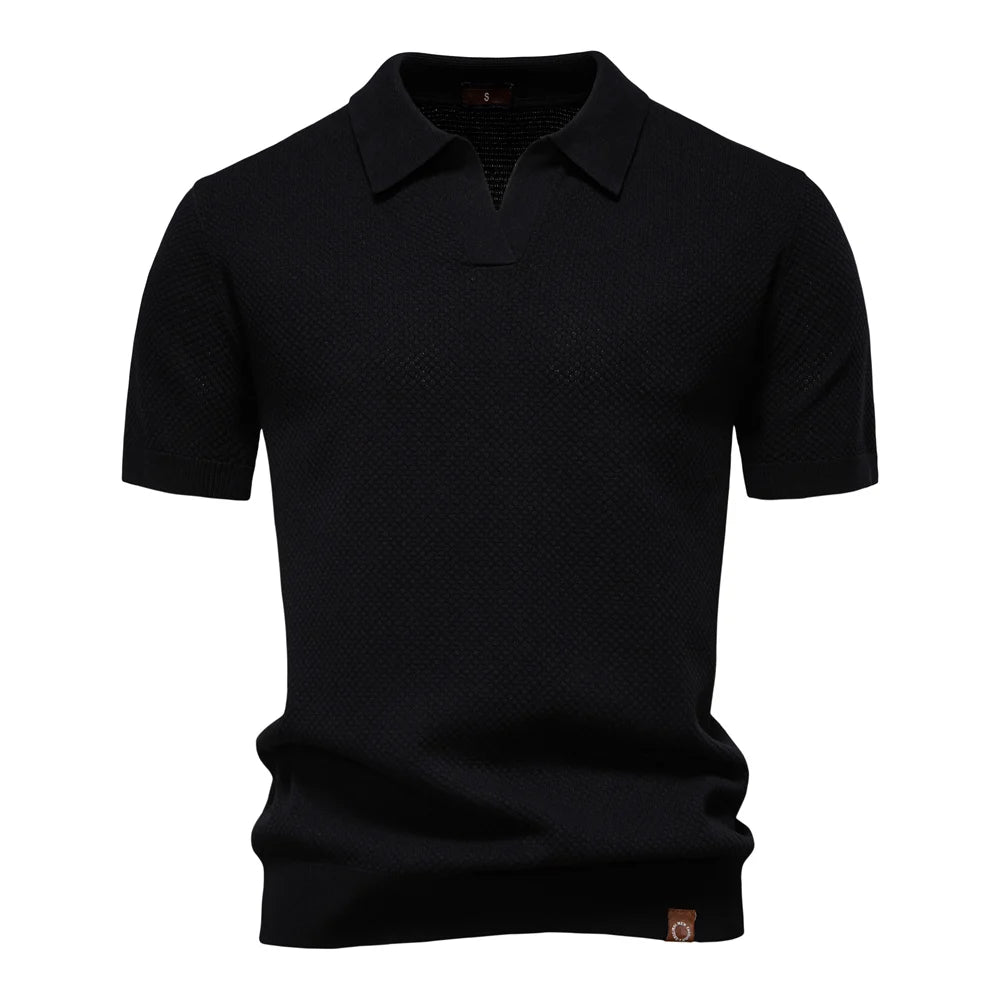 Polo Homme Été Respirant Manches Courtes Couleur Unie Casual Stretch Léger Élégant Confortable Intemporel Fashion – Polo Premium Respirant Stretch Été | Mode Homme Polo Premium Été