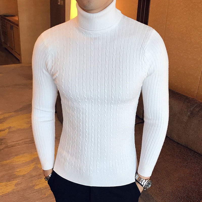 Pull Col Roulé Homme Casual Tricoté Laine Chaud Confortable Jumper Rollneck Hiver Tendance Élégant – Sweater Col Montant Premium Doux | Mode Homme Hiver Premium