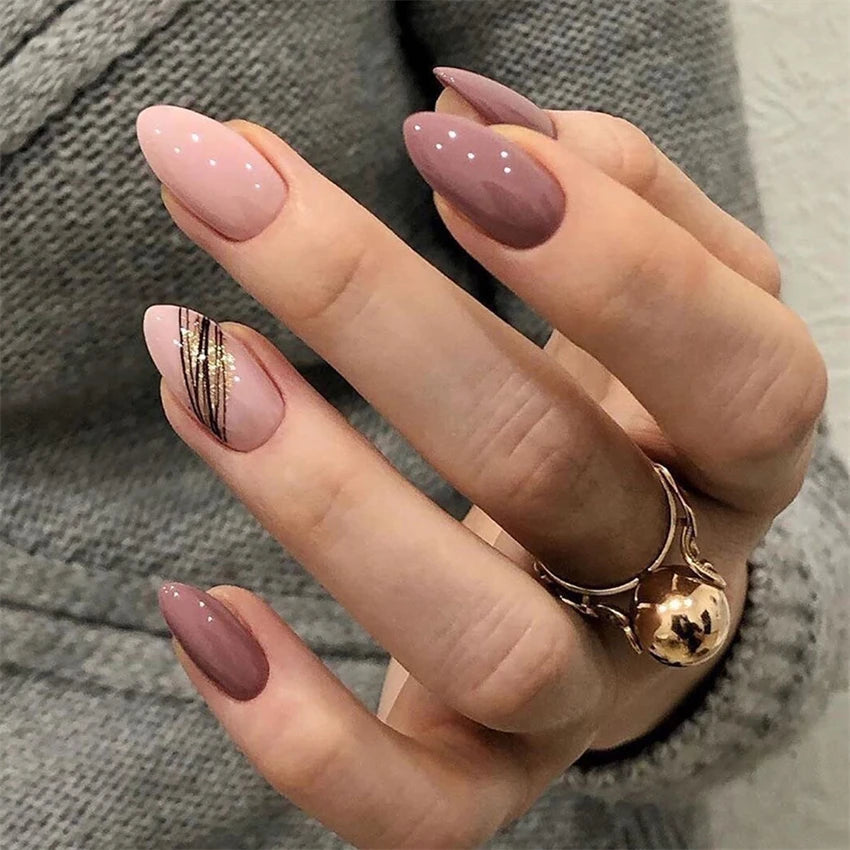 24 Faux Ongles Ballerina & Coffin Amovibles – Manucure Prête à Porter, Forme Amande & Coffin | Décoration Ongles Femme & Fille