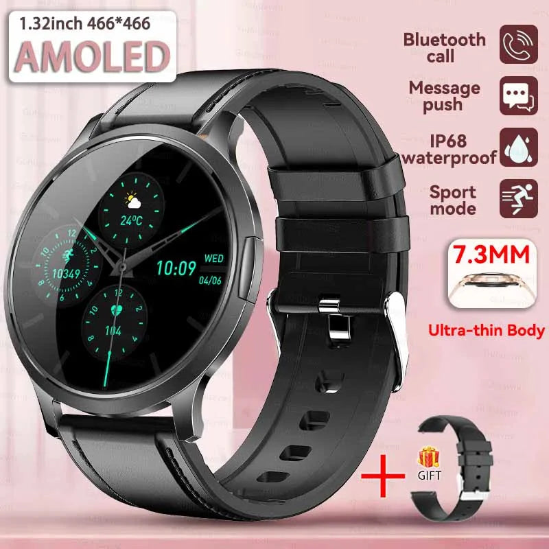 Smartwatch AMOLED 1.32" Unisexe 2025 – Cadran Personnalisable, Appels Bluetooth & Suivi Cardio | Sport & Fitness | Homme & Femme
