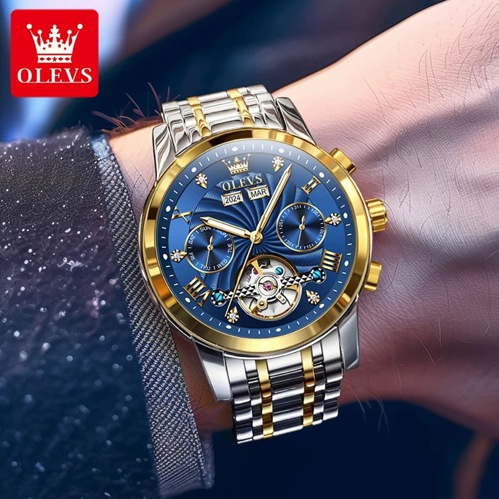 Montre Mécanique Automatique Luxe Homme OLEVS 7088 – Grand Cadran Lumineux Étanche Cadeau