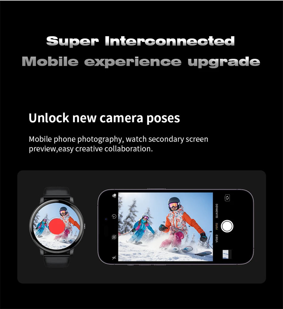Smartwatch Unisexe 1.39" Appels Messages Sport Calories Météo Cadran DIY Personnalisable Homme Femme Étanche | Smartwatch Unisexe Multifonction Premium
