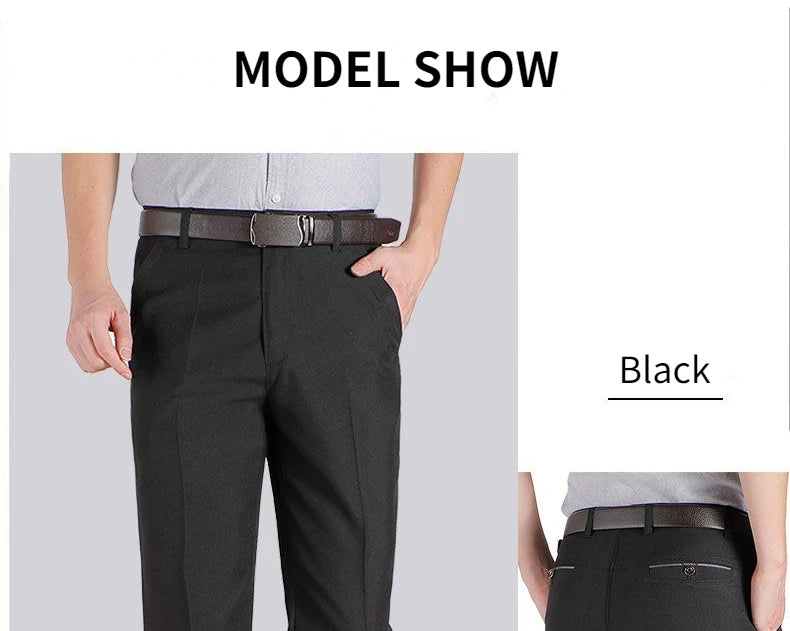 Pantalon de Costume Homme Haute Qualité Taille Haute Classique Business Casual Été Printemps Automne – Pantalon Élégant Professionnel | Mode Homme Premium