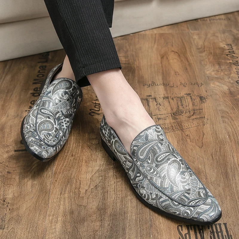 Loafers British Imprimé Cuir Slip-on Homme – Casual Respirant Dating Conduite Fête