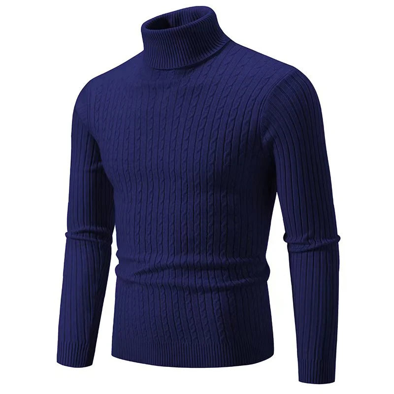 Herren Rollkragenpullover Hochwertig Gestrickt Einfarbig Warm Lässig Wolle Pullover Outdoor Winter Bequem Trendig – Premium Stehkragen Pullover Alle Jahreszeiten | Herrenmode Winter Premium