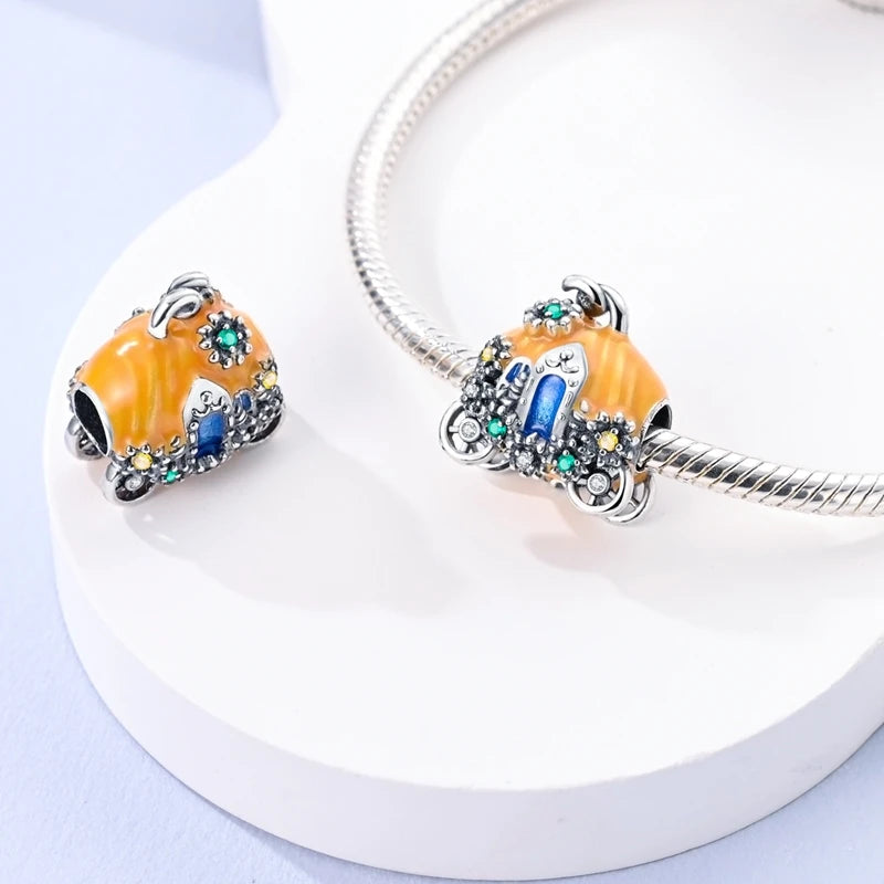 Charm Perle Argent 925 DIY — Avion Tour Appareil Photo Bracelet Collier Femme
