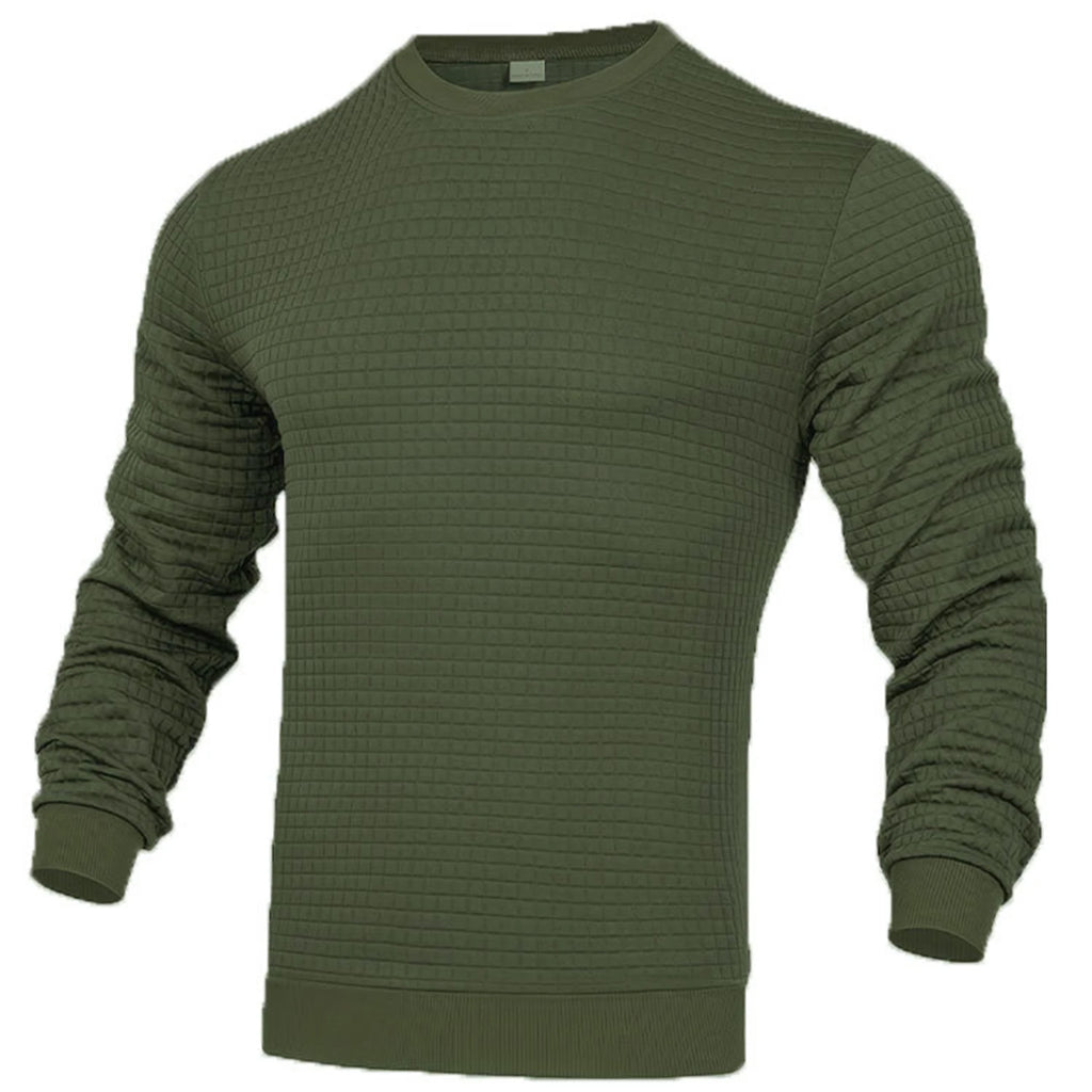 Hoodie Homme Col Rond Jacquard Carreaux Waffle Texture Fashion Casual Chaud Tendance Streetwear – Sweat À Capuche Motif Carreaux Premium | Mode Homme Streetwear Premium