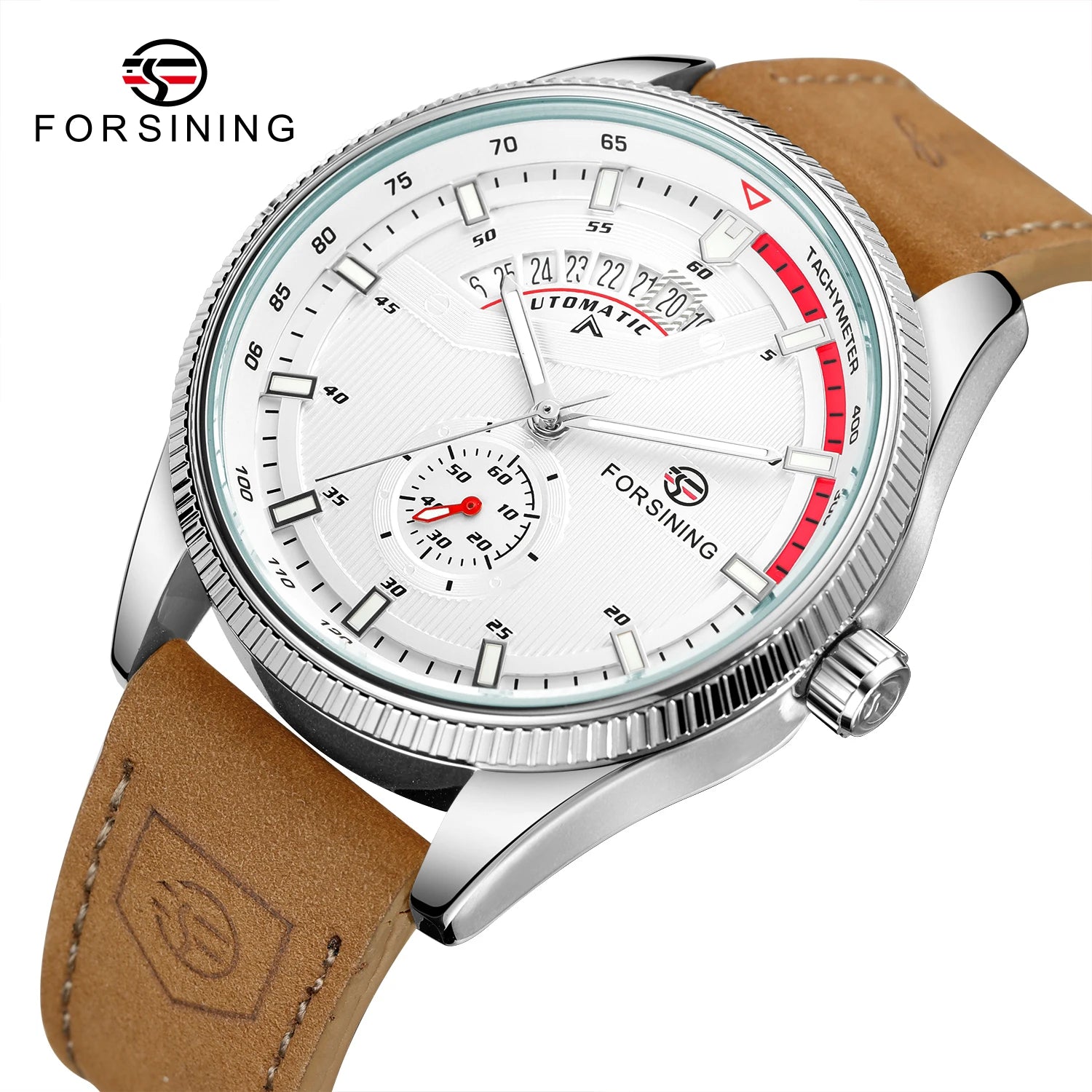 Montre Homme FORSINING Mécanique Automatique Chronographe Calendrier Cuir & Acier – Luxe Haute Qualité