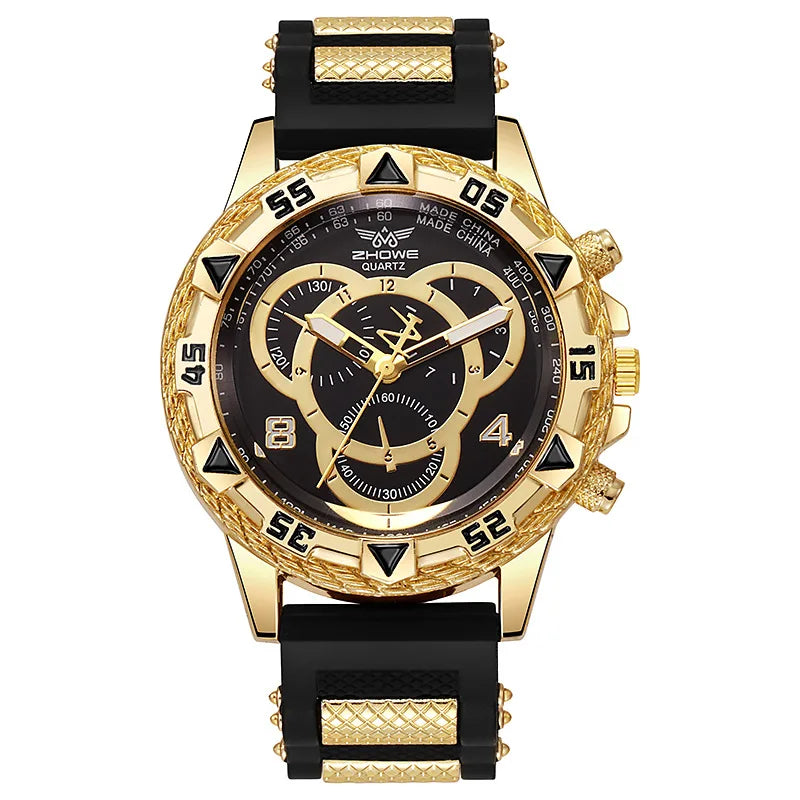 Montre Homme Sport Quartz Analogique Bracelet Silicone – Fashion Casual Tendance
