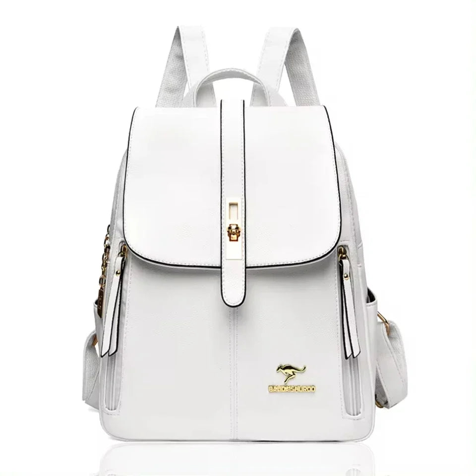 Sac à Dos Femme Cuir Vintage Grande Capacité – Rucksack École Voyage Bookbag Chic