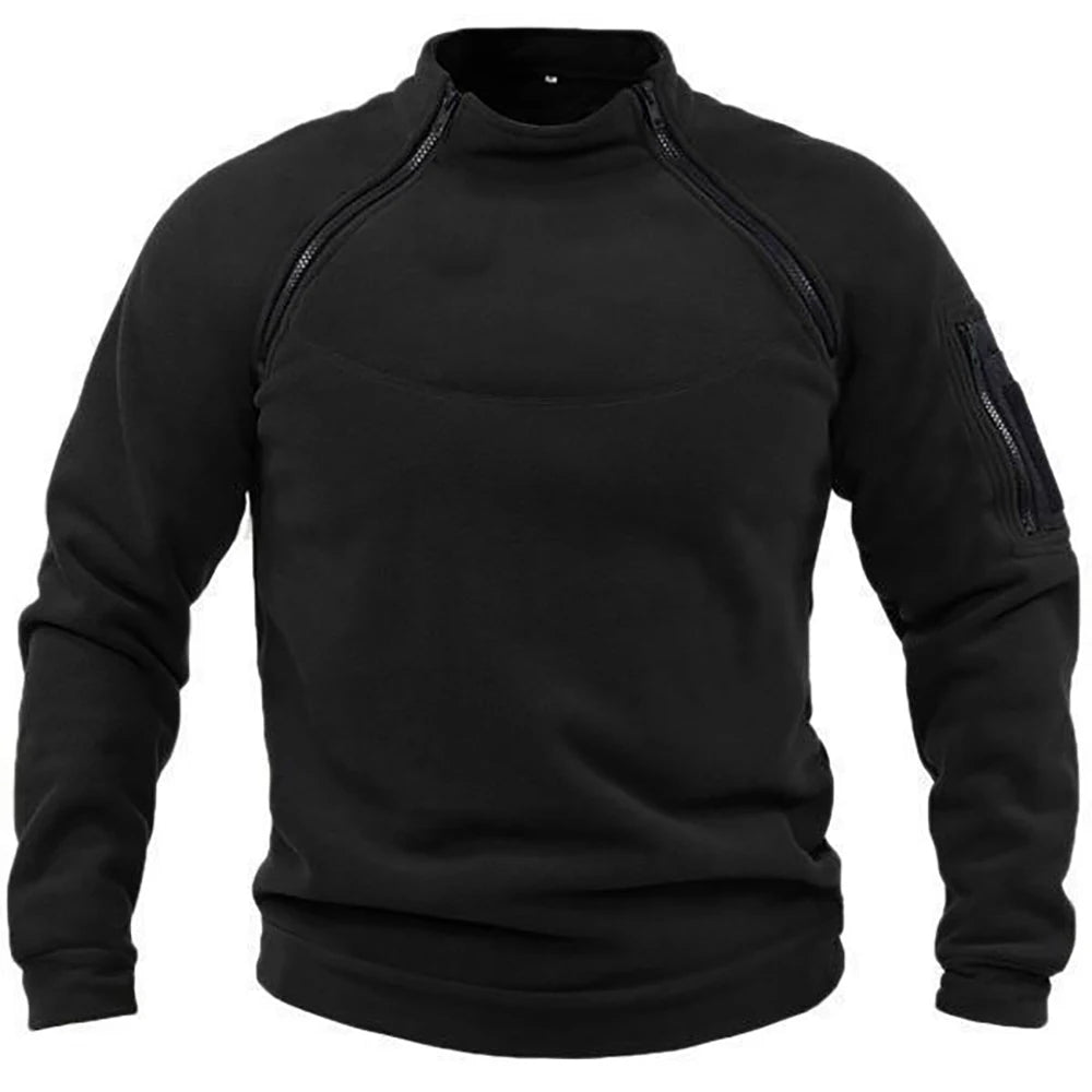 Veste Polaire Tactique Homme Outdoor Zippée Coupe-Vent Thermique Chaud Randonnée Sweatshirt Automne Hiver | Veste Polaire Tactique Outdoor Premium