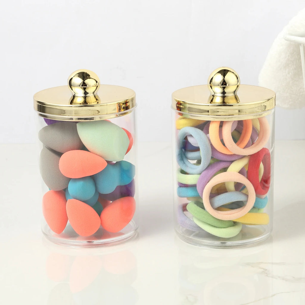 Pot Rangement Cotons-Tiges Apothecary – Lot 1/2/3 Pcs | Distributeur Transparent Salle de Bain