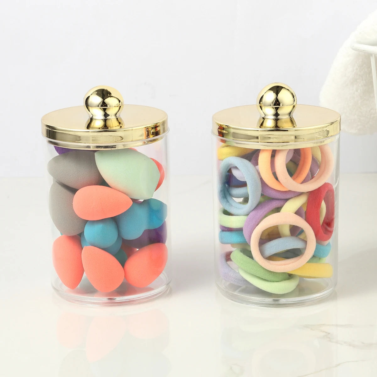 Pot Rangement Cotons-Tiges Apothecary – Lot 1/2/3 Pcs | Distributeur Transparent Salle de Bain