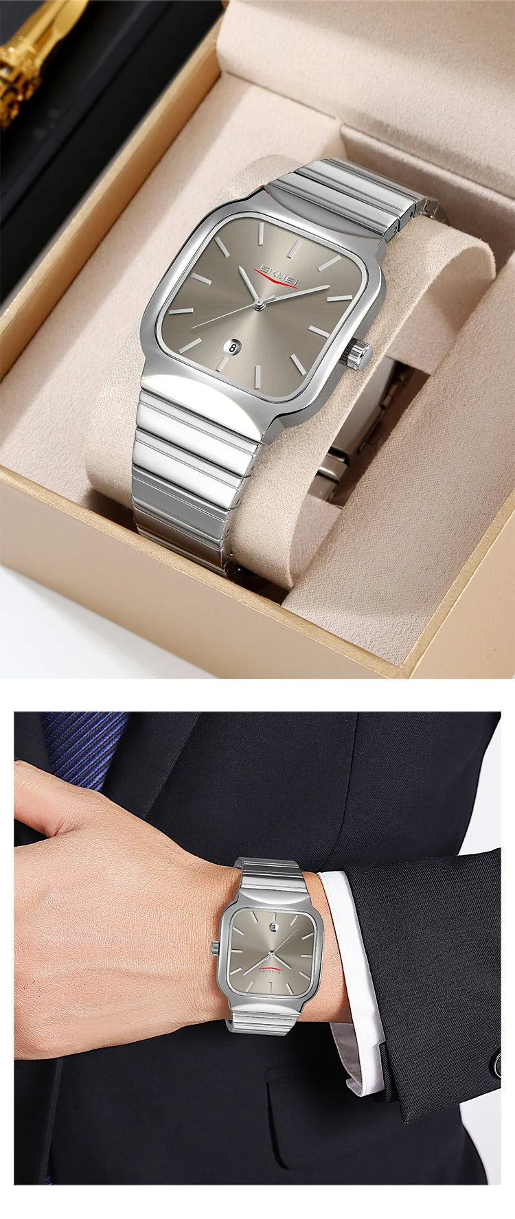 Montre Unisexe SKMEI Luxe Quartz Bracelet Acier – Analogique Date Étanche Fashion