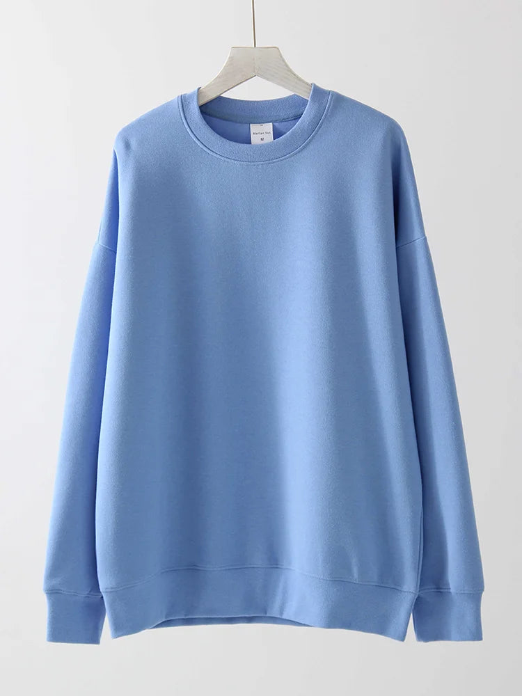 Sweat Col Rond Oversize Femme – Comfort Colors Rose Jaune Blanc Coton Automne Hiver