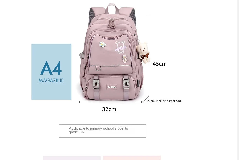 Sac À Dos Scolaire Kawaii Fille Ado – Grand Cartable Collège Lycée Laptop Voyage