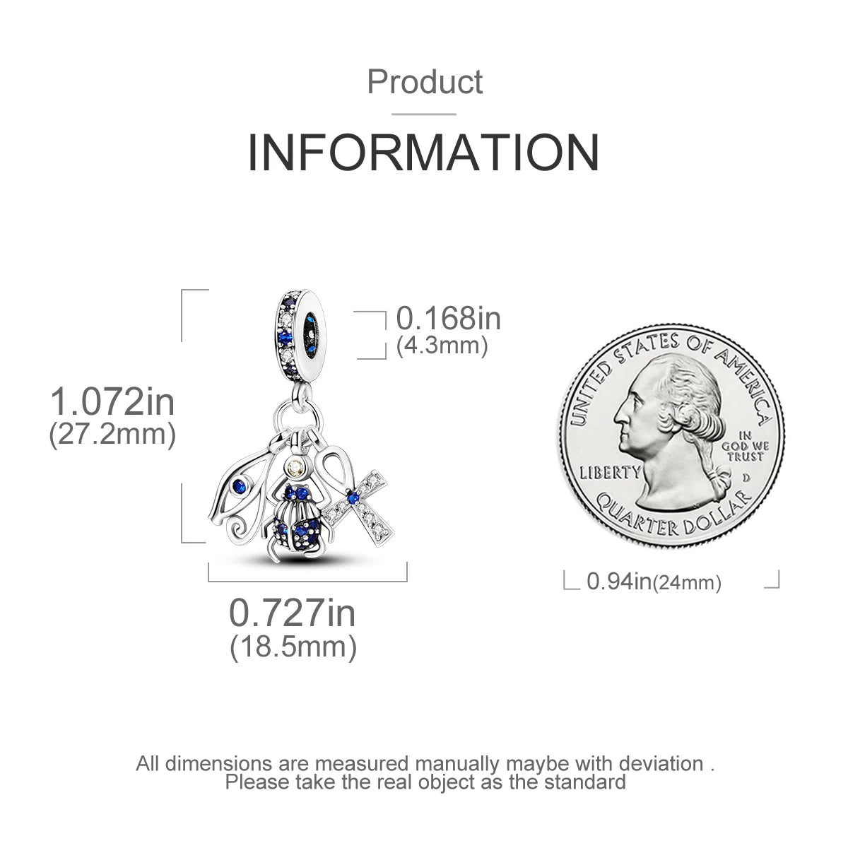 Charm Argent 925 Pendentif Croix, Ange, Pyramide & Pharaon – Breloque Spirituelle & Symbolique DIY | Compatible Bracelet Original | Bijou Personnalisé