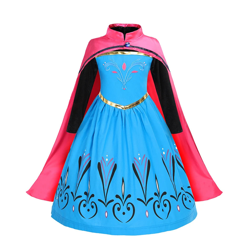 Robe Princesse Fille Déguisement Elsa Anna Ariel – Costume Carnaval Halloween Fête Cosplay Enfant