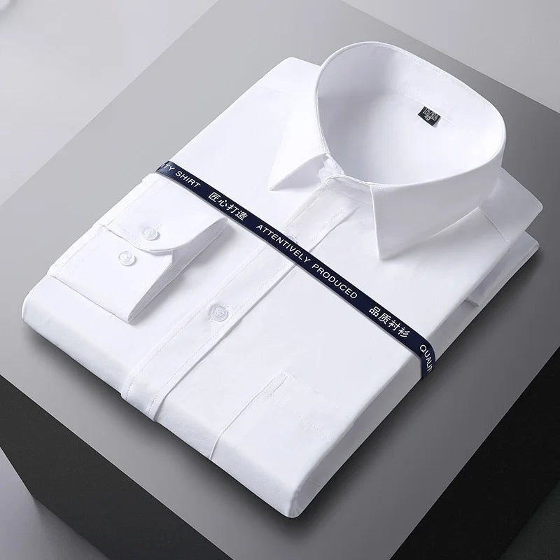 Chemise Homme Formelle Manches Longues Bureau Uni Mode Business Poche Sociale Bleu Blanc Grande Taille S-5XL – Élégante & Professionnelle | Mode Homme Premium