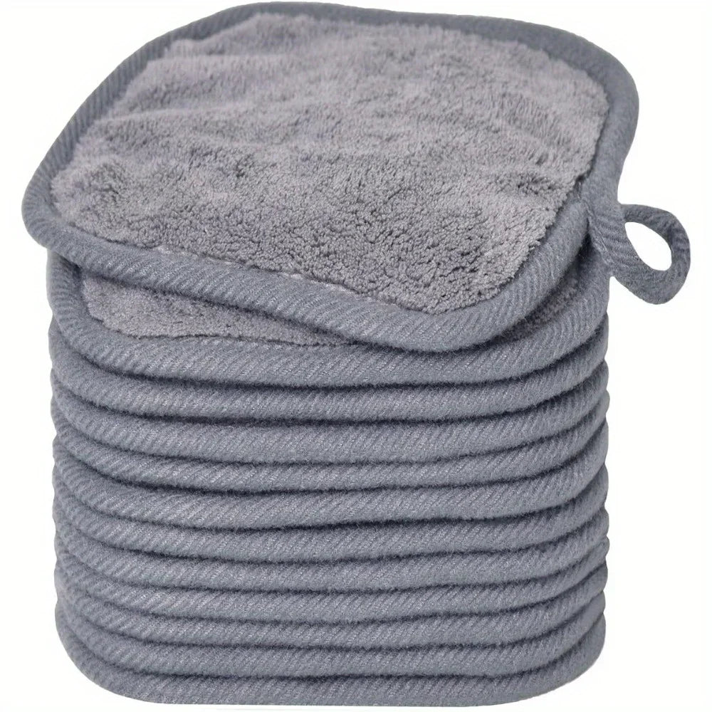 Lot 12 Lingettes Démaquillantes Microfibre Réutilisables – Serviettes Visage Nettoyage Profond | Soin Peau