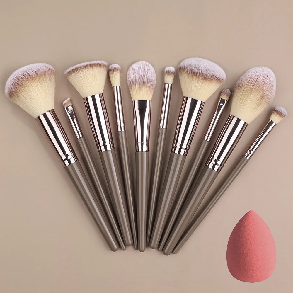 Set Pinceaux Maquillage Fluffy 3 à 20 Pcs – Poudre Libre, Fards & Blush | Brosse Fond de Teint Femme