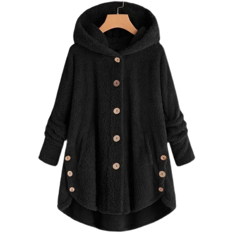 Manteau Teddy Bear Femme À Capuche – Veste Laine Peluche Chaude Uni | Automne Hiver Tendance