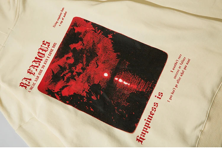 Sweat Homme Hip Hop Oversize Sunset Graphic – Hoodie Coton Harajuku Rétro Streetwear 2025