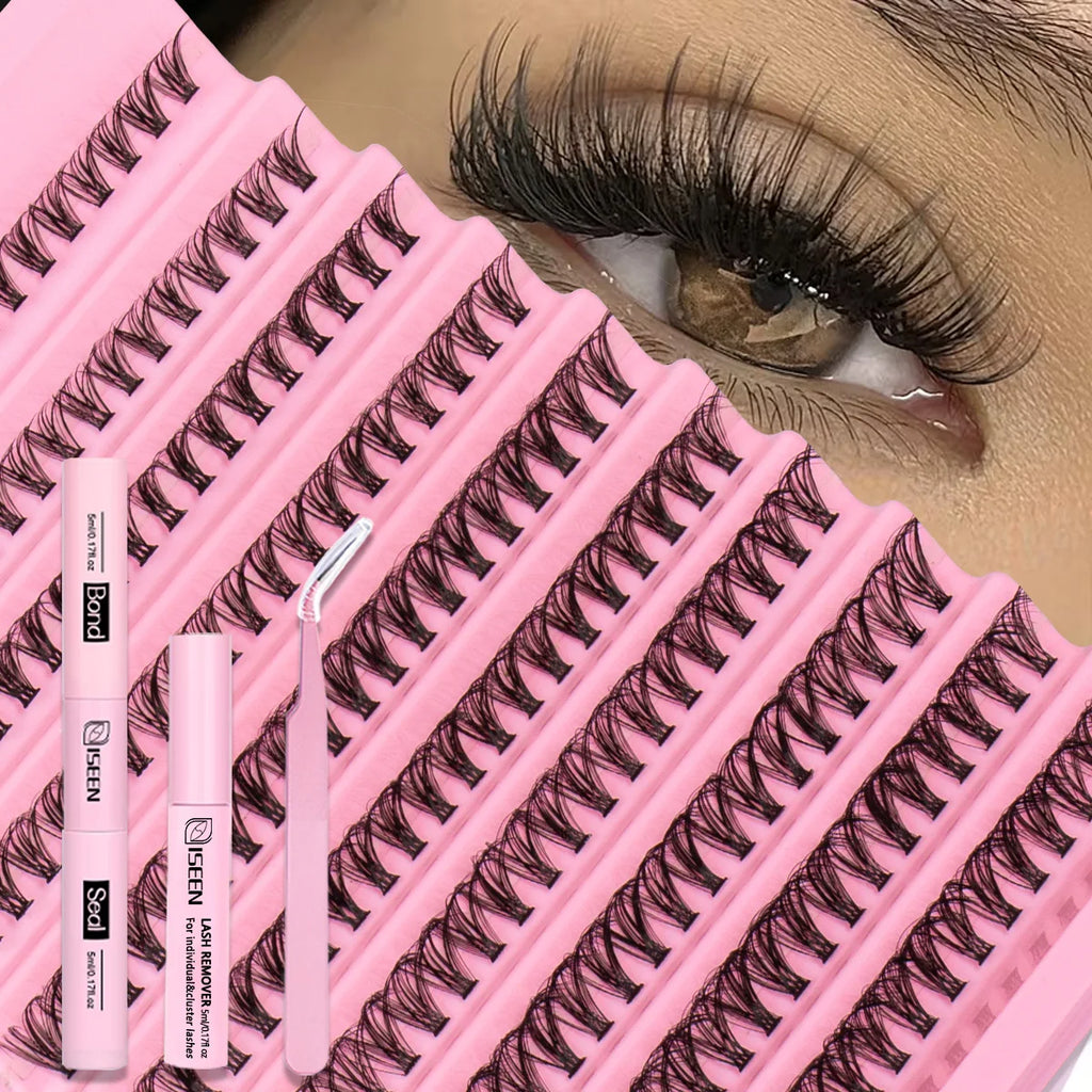 Kit Extensions Cils DIY Clusters Wispy – Colle, Scellant & Pince | Pose Maison