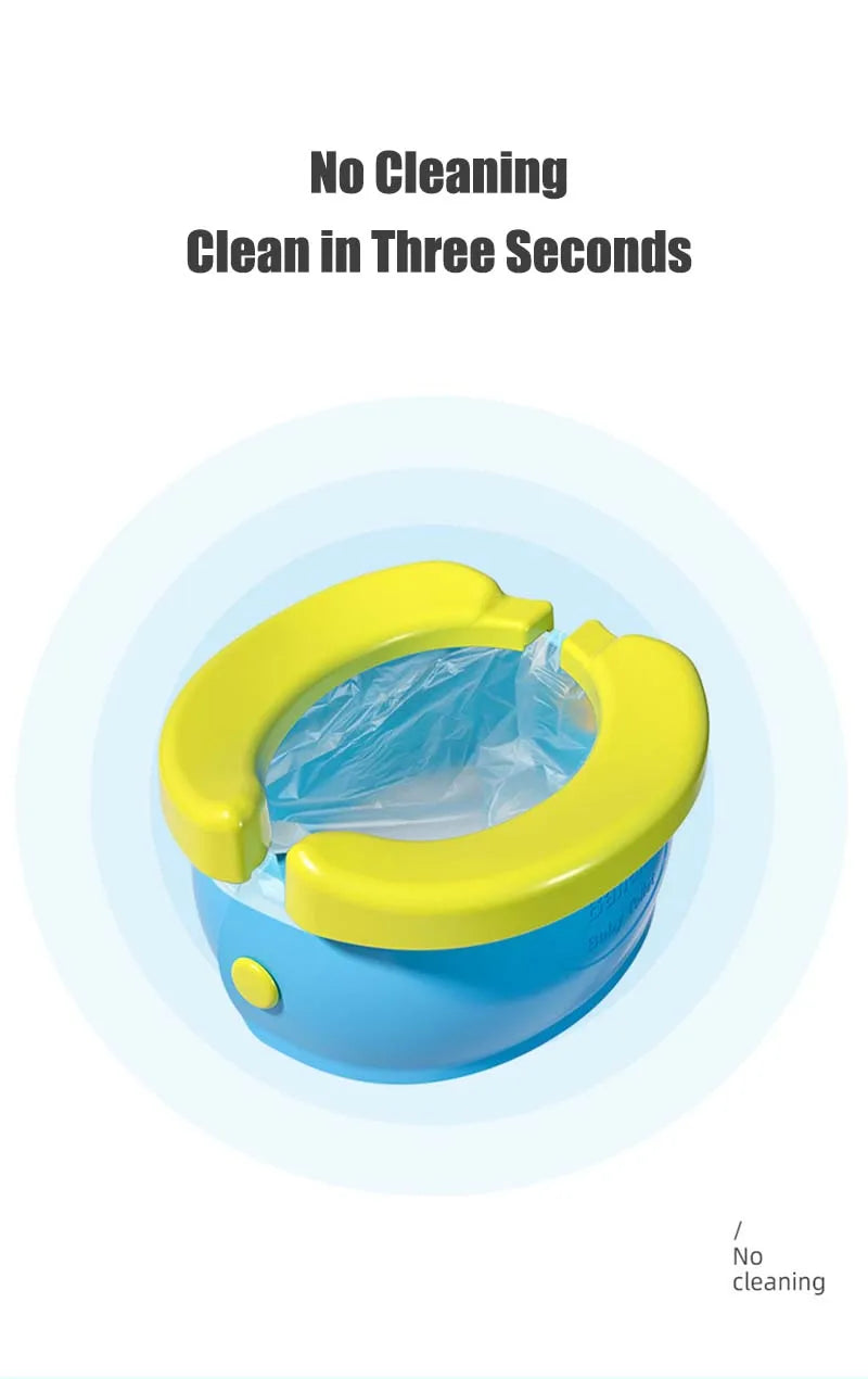 Pot Bébé Portable Pliable Voyage – Siège Toilette Enfant + Sac Rangement & 20 Sacs Poubelle