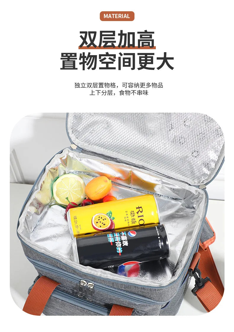 Sac Repas Isotherme – Lunch Bag Pique-Nique Camping Travail École Anti-Fuite Bandoulière
