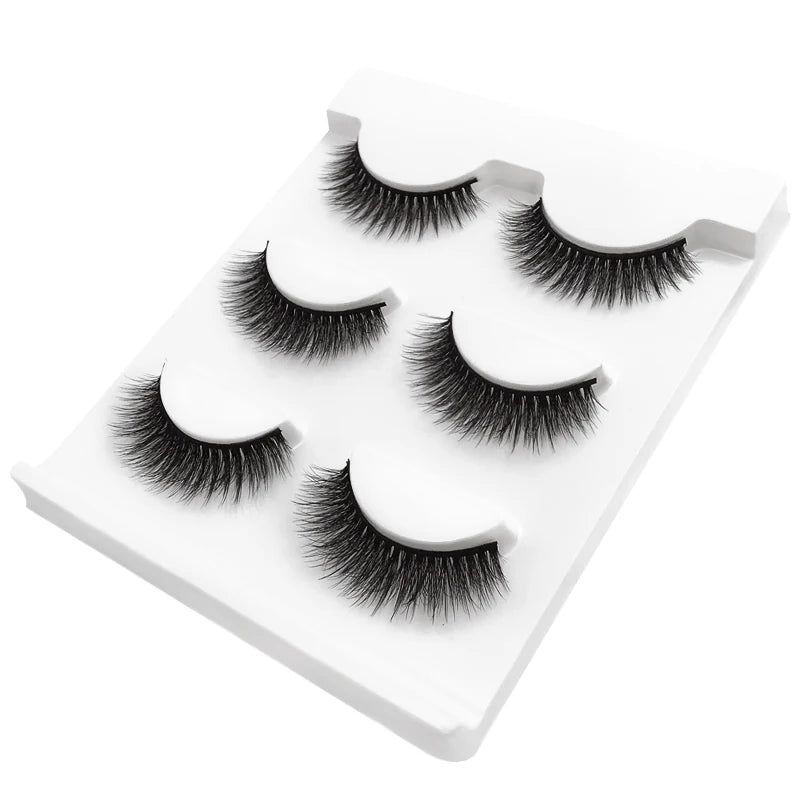 Lot 3 Paires Faux Cils 3D Vison SHIDISHANGPIN – 27 Styles Fluffy Wispy Épais | Cils Faux Faits Main Maquillage Yeux