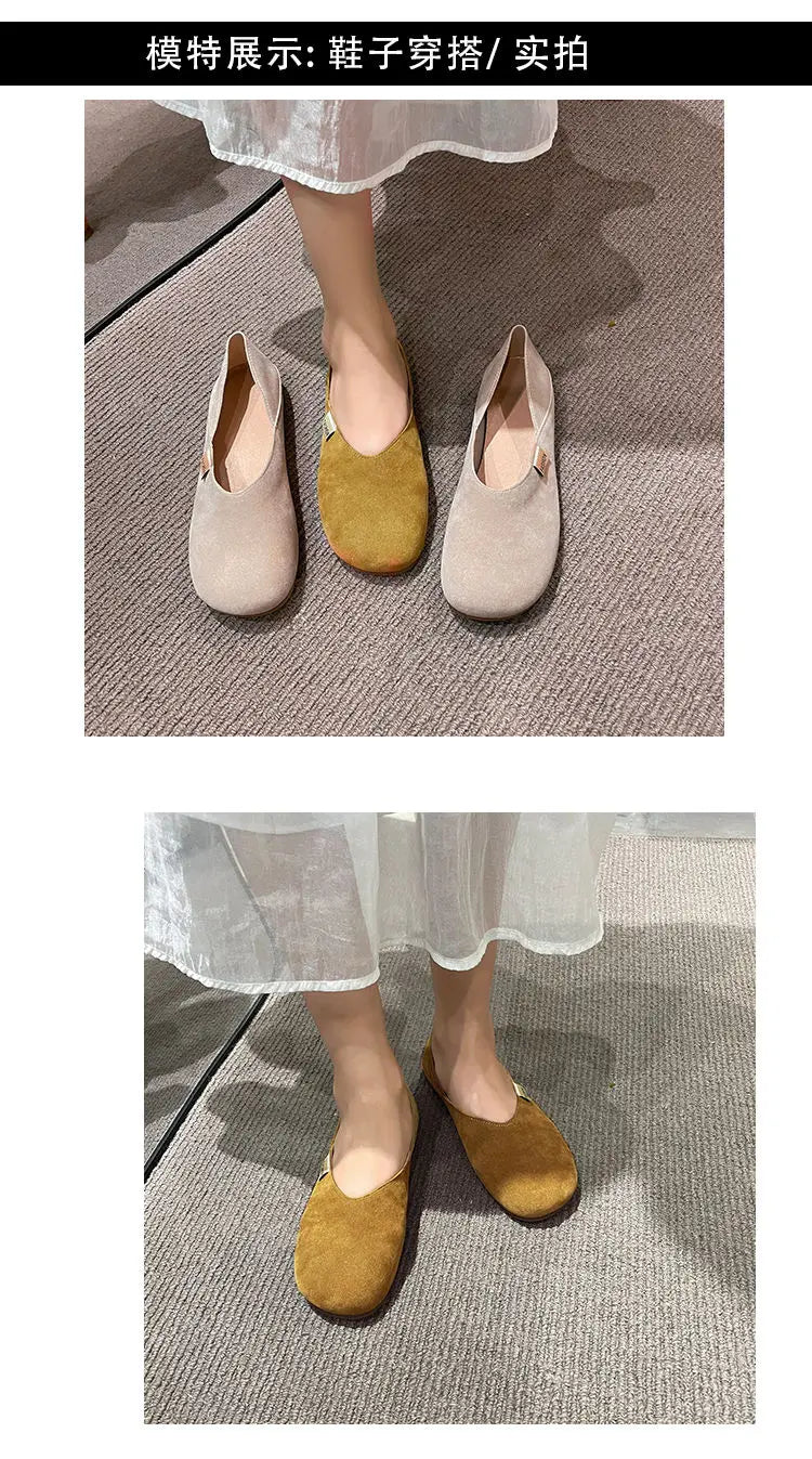 Ballerines Gommino Granny Fairy Style 2024 – Semelle Douce Bout Rond Flat Polyvalentes