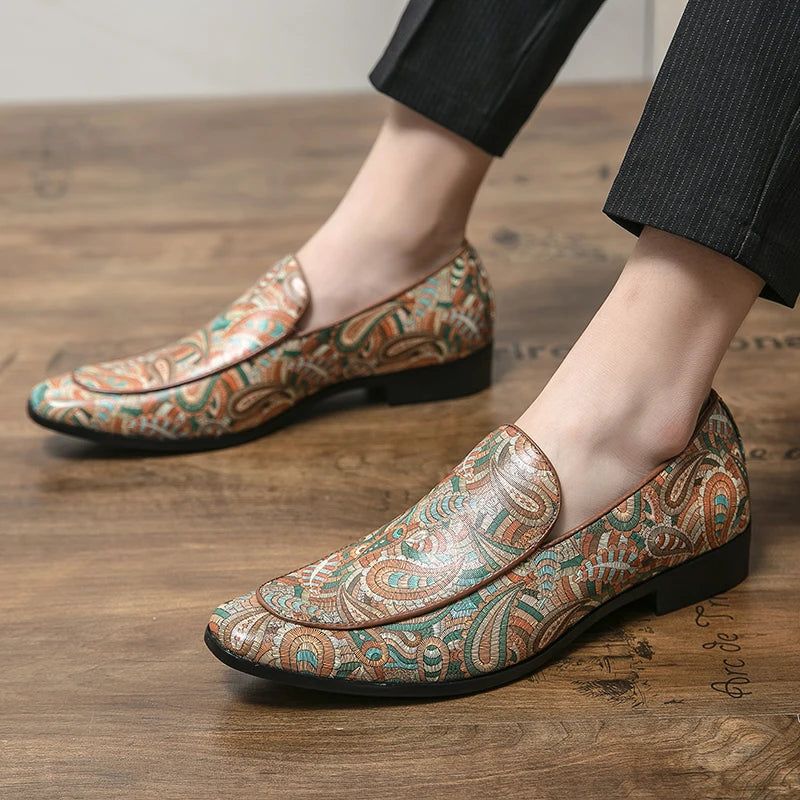 Loafers British Imprimé Cuir Slip-on Homme – Casual Respirant Dating Conduite Fête