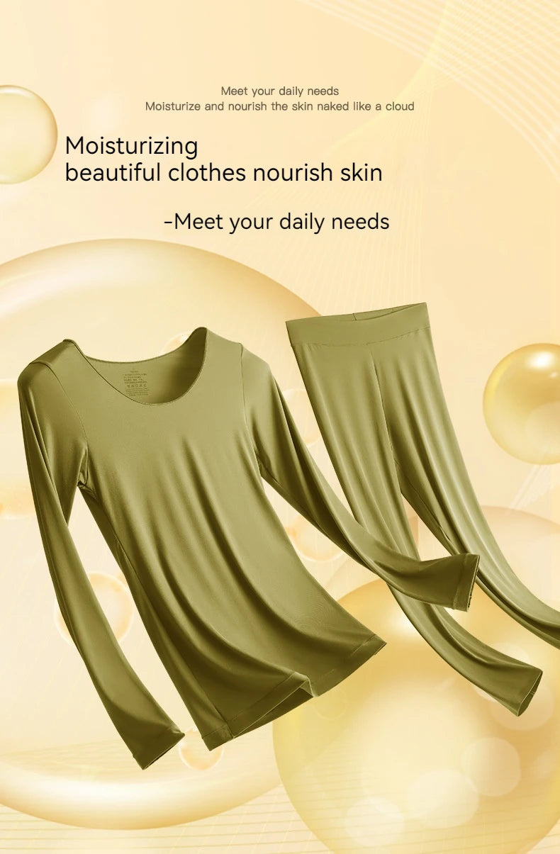 Set Sous-Vêtements Thermiques Femme - Ultra-Fins & Invisibles Automne Hiver