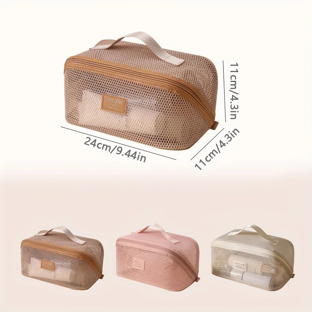 Trousse Organisateur Maquillage Luxe – Kit Toilette Femme Voyage | Boîte Cosmétique Zip