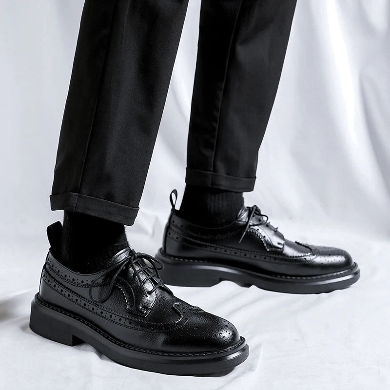 Brogues Oxfords Patent Leather Homme – Lacets Formal Noir Mariage Fête Dress Shoes