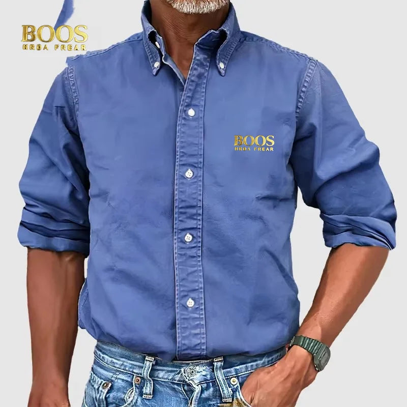 Herrenhemd Unifarben Button-Down-Kragen 4 Jahreszeiten – Lässig Business Urban Vielseitig Edel | Herrenmode
