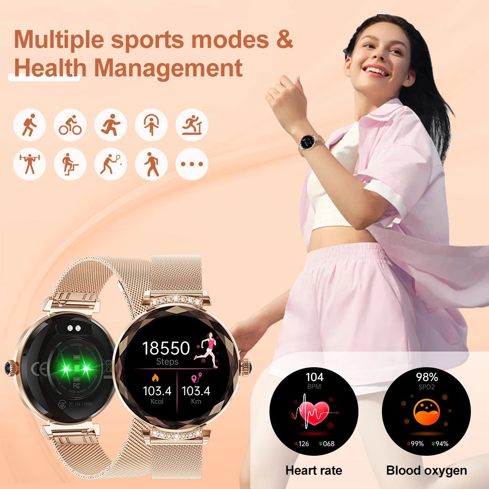 Montre Connectée Femme LIGE NX7 Pro – Écran AMOLED | Appels Bluetooth, Suivi Santé & Sport | Smartwatch Fashion Luxe